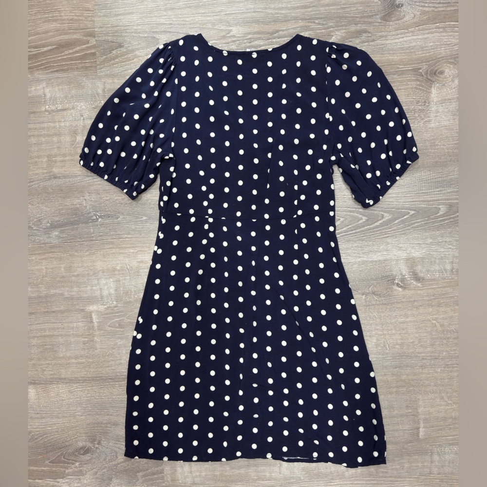 GAP Navy and White Polka Dot Mini Dress - Picture 2 of 3